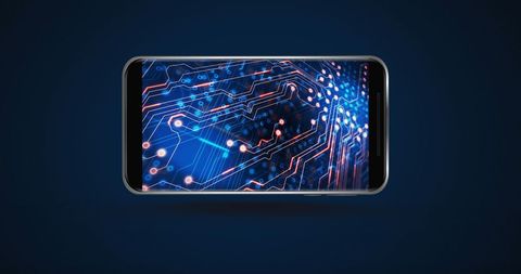 Smartphone Displaying Data Processing on Blue Background - Download Free Stock Images Pikwizard.com