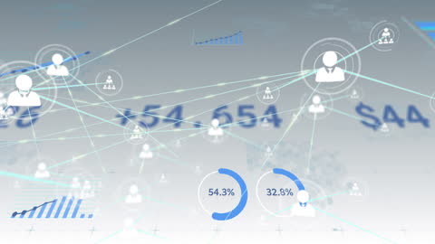Abstract Global Network with Data Visualization and Graphs