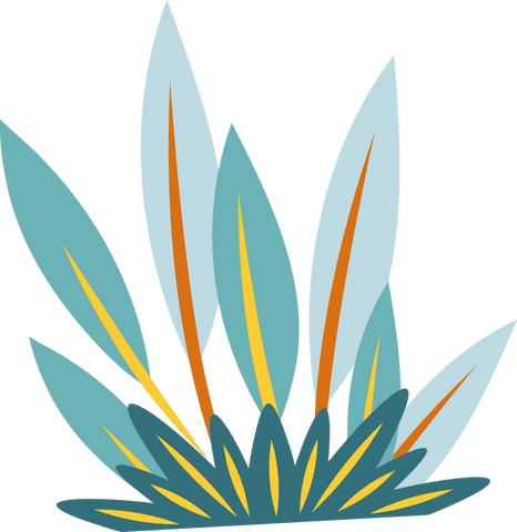 Radiating leaf motif with stripes on transparent background