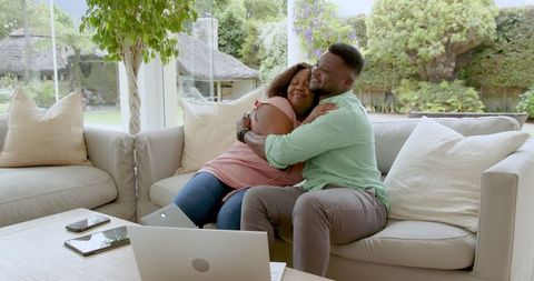 African american couple collaborating on home project