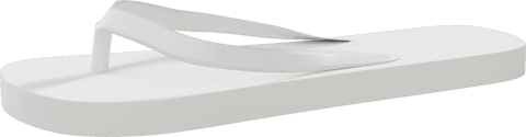 Modern white flip-flop with transparent background