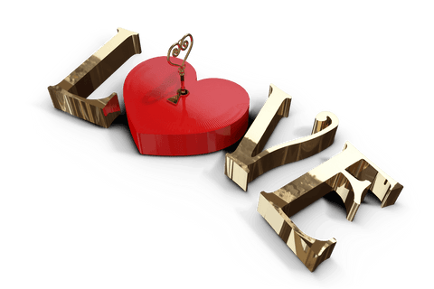Golden Love Text with Red Heart on Transparent Background - Download Free Stock Videos Pikwizard.com