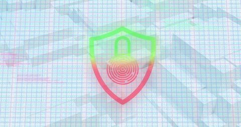 Biometric Security Padlock Over Digital Data Grid - Download Free Stock Images Pikwizard.com