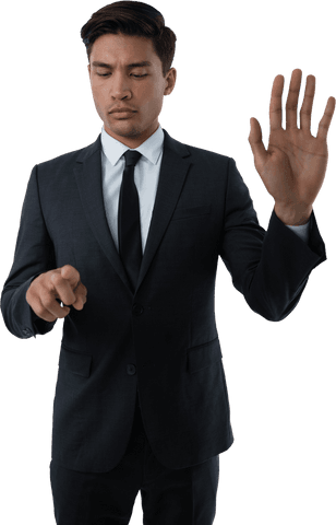 transparent businessman using virtual interface in suit - Download Free Stock Videos Pikwizard.com