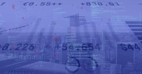 Digital Interface with Diagrams and Cityscape - Download Free Stock Images Pikwizard.com