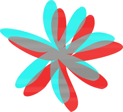 Abstract Vibrant Petal Design on Transparent Background