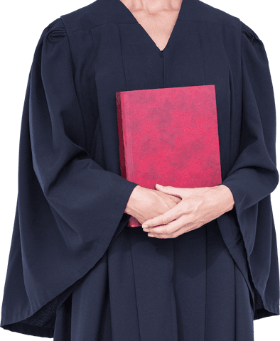 Transparent Midsection of Female Lawyer Holding Red Law Book