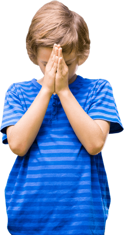Thoughtful Young Boy Praying with Hands Together Transparent - Download Free Stock Videos Pikwizard.com