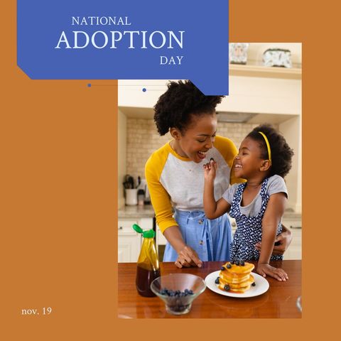 Celebrating National Adoption Day with Affectionate Family Moment - Download Free Stock Templates Pikwizard.com