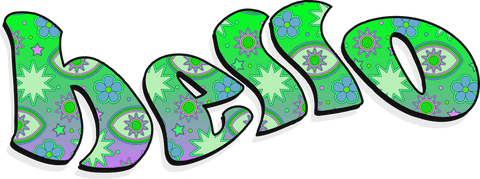 Colorful Hello Text with Floral Design Over Transparent Background