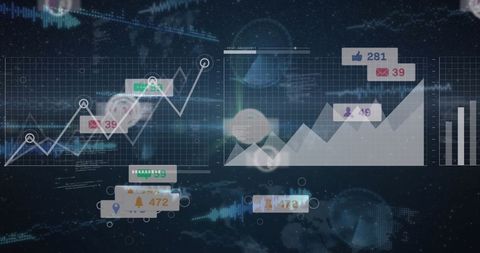 Data Processing and Digital Growth Visualization - Download Free Stock Images Pikwizard.com