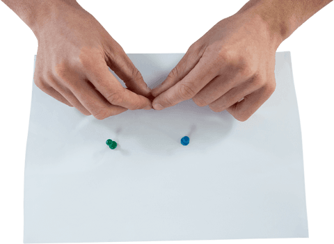 hands pinning notes on white paper with transparent push pins - Download Free Stock Videos Pikwizard.com