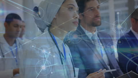 Diverse Professionals Engaged in Network Concept