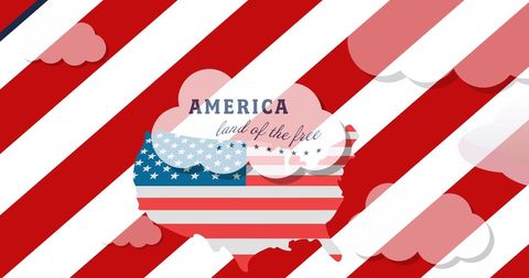 Patriotic USA Map Design with American Flag Elements - Download Free Stock Images Pikwizard.com