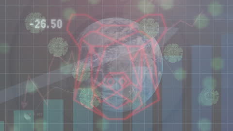 Financial Data and Global Pandemic Impact Illustration