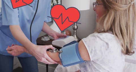 Home Health Care with Female Doctor and Elderly Patient Instruction