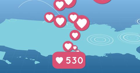 Social Media Likes Rising on Global Map Visualization - Download Free Stock Images Pikwizard.com