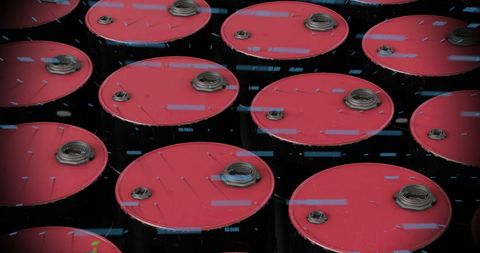 Digital Interface Data Processing Above Industrial Barrels - Download Free Stock Images Pikwizard.com