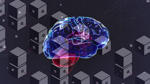 Futuristic Brain Network with Digital Cubes Interface