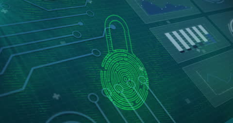 Digital Protection Concept with Key and Data Graphics