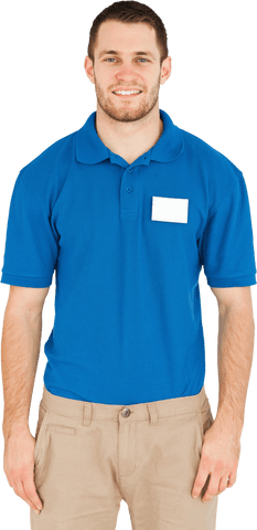 happy male worker with id card on transparent background - Download Free Stock Videos Pikwizard.com