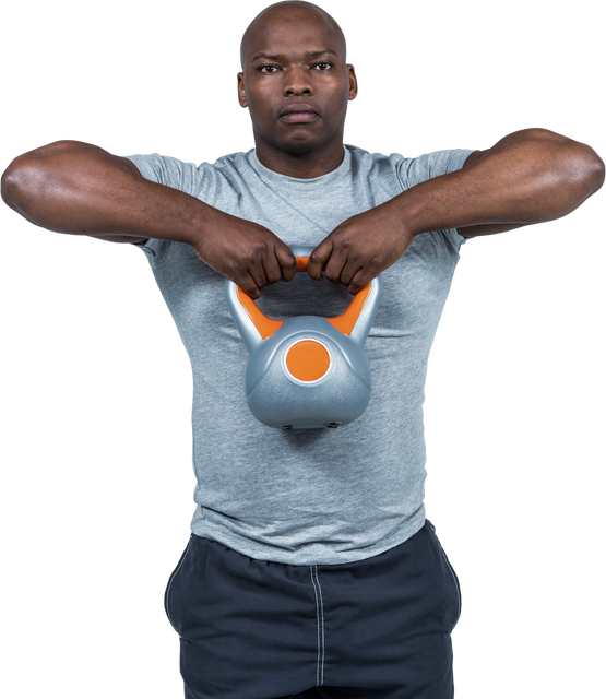 Fit Man Exercising Kettlebell Rotate on Transparent Background - Download Free Stock Videos Pikwizard.com