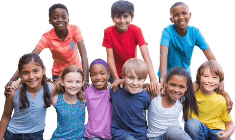 Diverse Happy Children Group Transparent