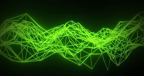 Futuristic Green Wireframe Abstract on Black - Download Free Stock Images Pikwizard.com