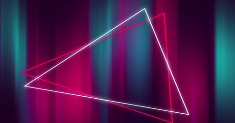 Abstract Geometric Lines with Neon Light Effects in Vibrant Colors