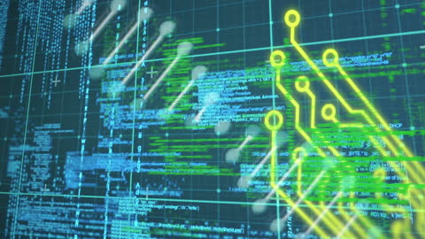 Digital DNA Strand with Circuit Board Patterns