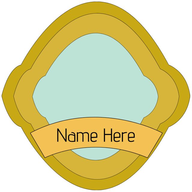 This golden badge template features a versatile design perfect for celebrating achievements. The prominently displayed name banner is fully customizable, making it an ideal choice for awards, certificates, employee recognition, and more. The image exudes elegance and prestige, suitable for corporate events, educational accolades, and personal milestones.