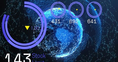 Futuristic Globe With Data Visualizations and Network Connections - Download Free Stock Images Pikwizard.com