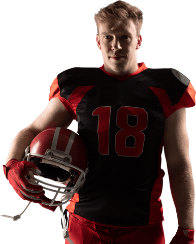 caucasian american football player holding helmet on transparent background - Download Free Stock Videos Pikwizard.com