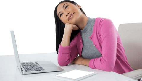 transparent woman reflecting at desk with laptop - Download Free Stock Videos Pikwizard.com