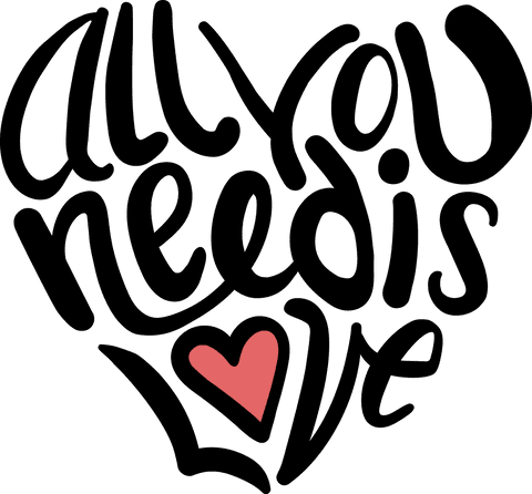 All You Need Is Love Text with Heart on Transparent Background - Download Free Stock Videos Pikwizard.com
