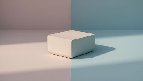 Minimalist geometric block with dual color shadow