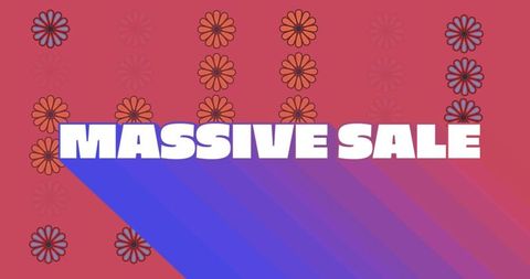 Bold announcement of massive sale with floral background
