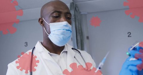 Doctor Preparing Vaccine Amidst Virus Cells Concept - Download Free Stock Images Pikwizard.com