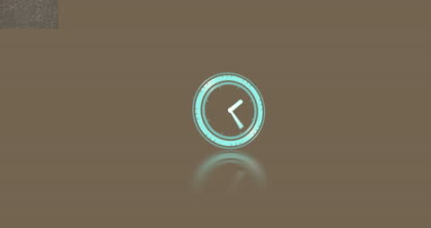 Neon Blue Ticking Clock Animation on Grey Background