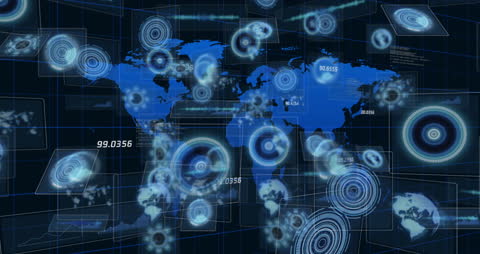 Abstract Global Data Network Interface Visualization