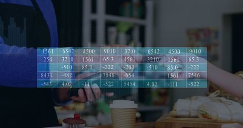 Digital financial data and mobile payment concept