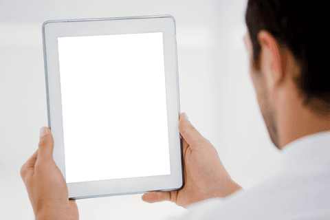 Transparent Screen Tablet Held by Businessman in Office - Download Free Stock Videos Pikwizard.com
