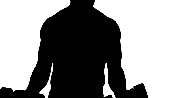 Silhouette of Man Lifting Dumbbells for Fitness Training - Download Free Stock Images Pikwizard.com