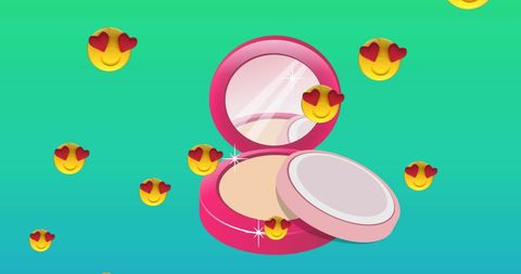 Floating Emojis in Vibrant Digital Makeup Design - Download Free Stock Images Pikwizard.com