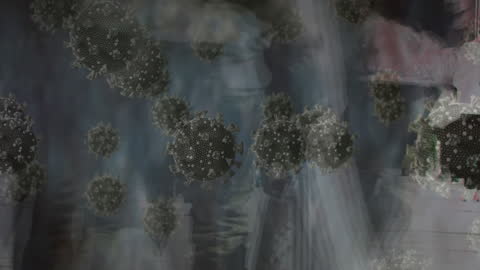 Digital Animation of Virus Cells Overlay Background