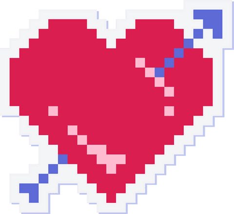 pixel heart with piercing arrow transparent background - Download Free Stock Videos Pikwizard.com