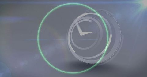 Futuristic Abstract Clock with Glowing Green Interface - Download Free Stock Images Pikwizard.com