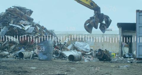 Data Overlay on Industrial Rubbish Heap for Analytics - Download Free Stock Images Pikwizard.com