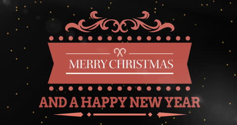 Festive Animation with Merry Christmas and Happy New Year Message