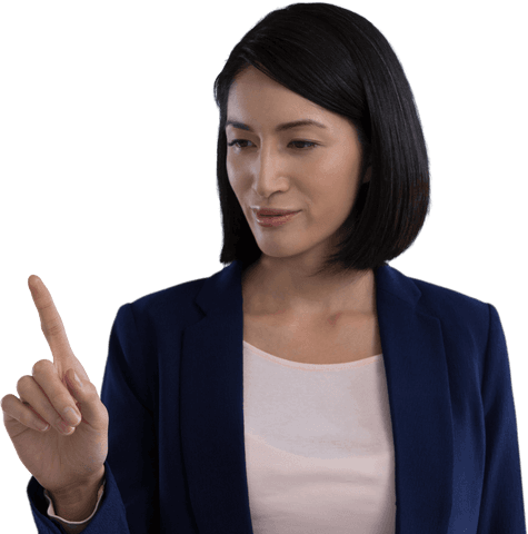 Businesswoman Using Virtual Technology Screen Transparent PNG